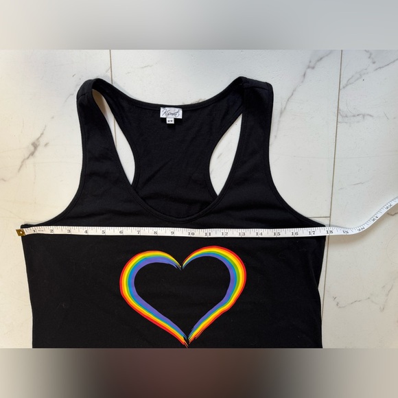 Kismet Black Tank Top with Rainbow Heart - size medium - Picture 5 of 8